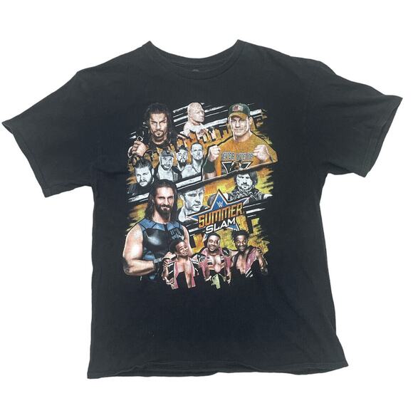 2016 WWE Summer Slam T Shirt Size Large Roman Reigns John Cena Brock Lesnar - Picture 1 of 2